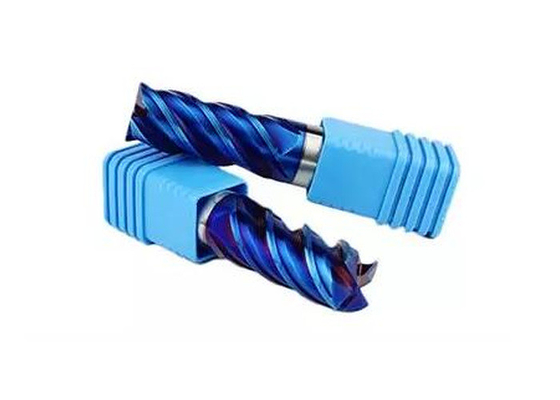 65HRC herramientas de corte hermosas de la capa dos de la flauta de extremo del funcionamiento estupendo nano azul del molino