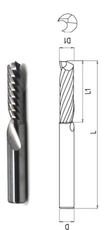El espiral de la herramienta del torno del carburo escoge las herramientas de un de la flauta de extremo del molino corte de la fresa para el aluminio de madera plástico